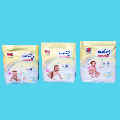 Białe spodnie ADL Baby Pull Up Super chłonne organiczne pieluchy z nadrukiem