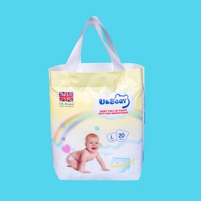 Białe spodnie ADL Baby Pull Up Super chłonne organiczne pieluchy z nadrukiem