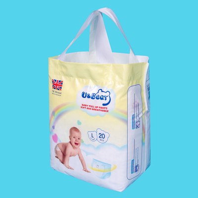 Białe spodnie ADL Baby Pull Up Super chłonne organiczne pieluchy z nadrukiem